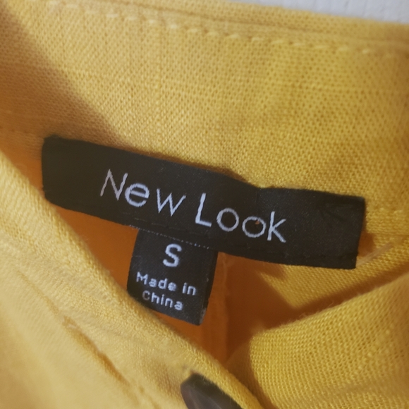New Look Yellow Linen Midi Dress Size Small - Picture 4 of 6